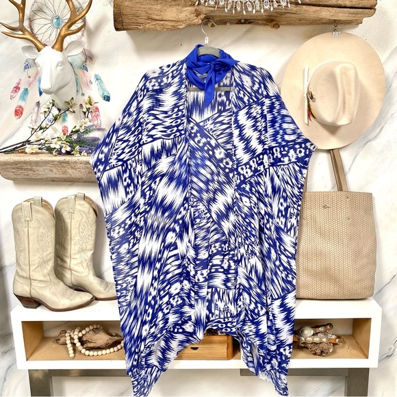 Silk scarf/neck wrap w beach resort vacay summer vibe - Picture 2 of 4